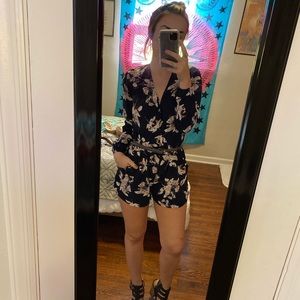 floral long-sleeve romper